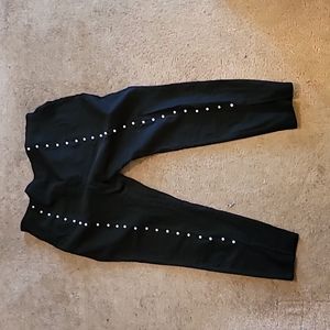 Black street pants with pearls